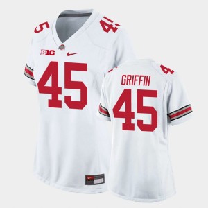 Women's Ohio State Buckeyes #45 Archie Griffin White College Football Game Jersey 551749-676