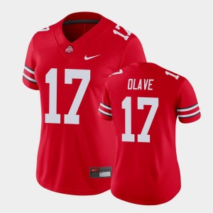 Women's Ohio State Buckeyes #17 Chris Olave Scarlet Game College Football Jersey 148810-120