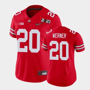 Women's Ohio State Buckeyes #20 Pete Werner Scarlet 2021 National Championship Jersey 750224-779