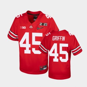 Youth Ohio State Buckeyes #45 Archie Griffin Scarlet 2021 National Championship Jersey 506040-807