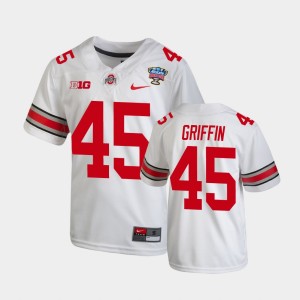 Youth Ohio State Buckeyes #45 Archie Griffin White College Football 2021 Sugar Bowl Jersey 457975-671