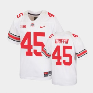 Youth Ohio State Buckeyes #45 Archie Griffin White Football Replica Jersey 610758-332