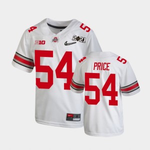 Youth Ohio State Buckeyes #54 Billy Price White 2021 National Championship Jersey 897084-908