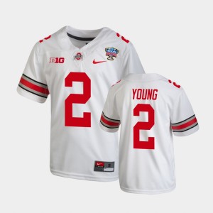 Youth Ohio State Buckeyes #2 Chase Young White College Football 2021 Sugar Bowl Jersey 369096-470
