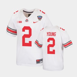 Youth Ohio State Buckeyes #2 Chase Young White Replica 2021 Sugar Bowl Jersey 535221-497