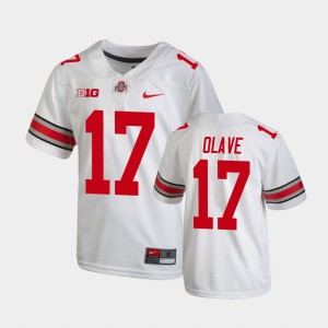 Youth Ohio State Buckeyes #17 Chris Olave White College Football Replica Jersey 601378-500