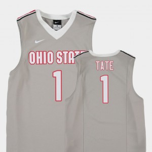 Youth Ohio State Buckeyes #1 Jae'Sean Tate Gray College Basketball Replica Jersey 984849-143