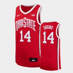 Youth Ohio State Buckeyes #14 Justice Sueing Scarlet Basketball Replica Jersey 922933-351