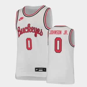 Youth Ohio State Buckeyes #0 Meechie Johnson Jr. White Basketball Throwback Jersey 292140-333