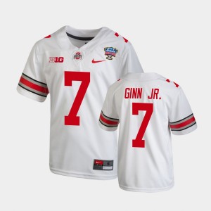 Youth Ohio State Buckeyes #7 Ted Ginn Jr. White College Football 2021 Sugar Bowl Jersey 617858-303
